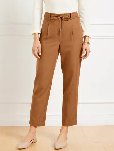 Talbots Petite - Tapered Ankle Pleated Pants - Sierra Brown - 16