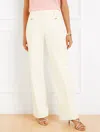 Talbots Petite - Textured Cotton Wide Leg Pants - Ivory - 14  In Ivory