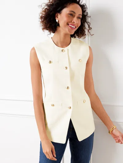 Talbots Petite - Textured Vest - Ivory - 14  In Ivory