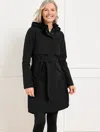 Talbots Petite - Trek Woven Hooded Trench Coat - Black - Xl  In Black