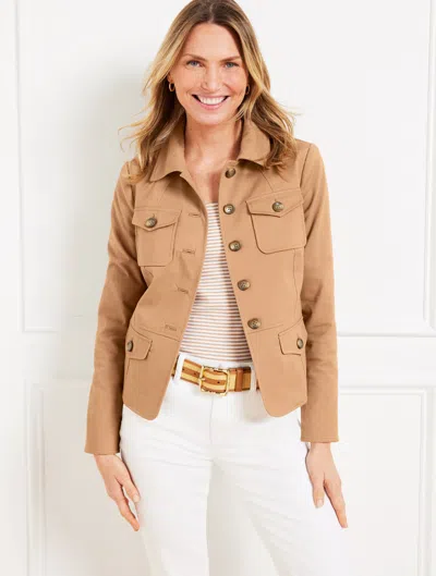 Talbots Petite - Twill Short Jacket - Cafe - 16