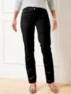 Talbots Plus Size - Straight Leg Velveteen Pants - Curvy Fit - Black - 24