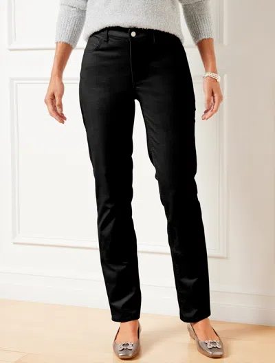 Talbots Plus Size - Straight Leg Velveteen Pants - Curvy Fit - Black - 24