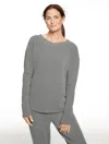 Talbots Petite - Waffle Knit Open Back Pullover Sweater - Shadow Heather - Xl