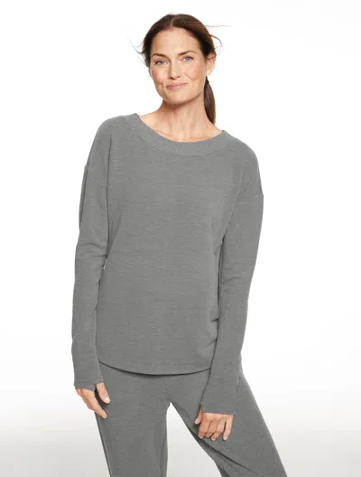 Talbots Petite - Waffle Knit Open Back Pullover Sweater - Shadow Heather - Xl