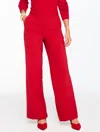Talbots Petite - Wide Leg Polished Crepe Pants - Red - 14  In Red