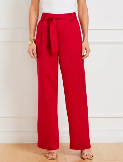 Talbots Petite - Wide Leg Pull-on Pants - Red - Xl