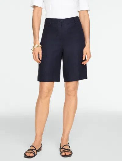 Talbots Petite - Classic Linen Shorts - Blue - 10