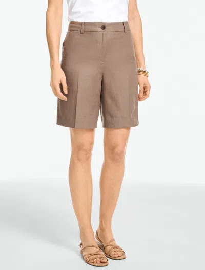 Talbots Petite - Classic Linen Shorts - Branch - 16  In Brown