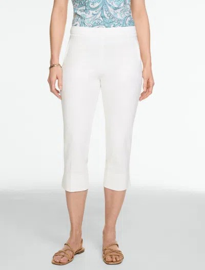 Talbots Petite - Cotton Bi-stretch Capri Pants - White - 10