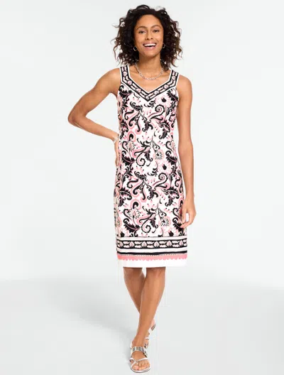 Talbots Petite - Effortless Jersey Lavish Paisley Shift Dress - Ivory - Xl  In White