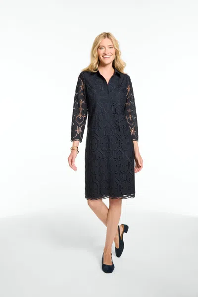 Talbots Petite - Eyelet Embroidered Shirtdress - Blue - 0