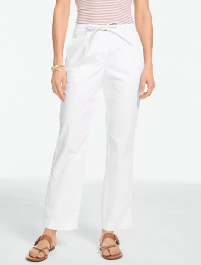 Talbots Petite - Poplin Straight Ankle Pants - White - 10 - 100% Cotton