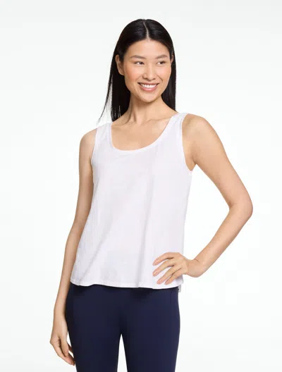Talbots Petite - Reversible Curved Hem Tank Top - White - 2xs