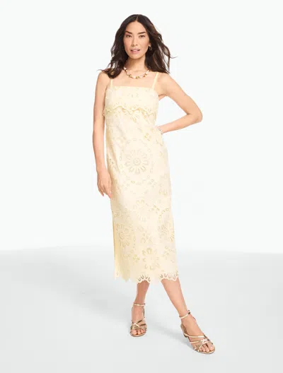 Talbots Petite - Rsvp Eyelet Midi Dress - Ivory - 2 - 100% Cotton  In Neutral