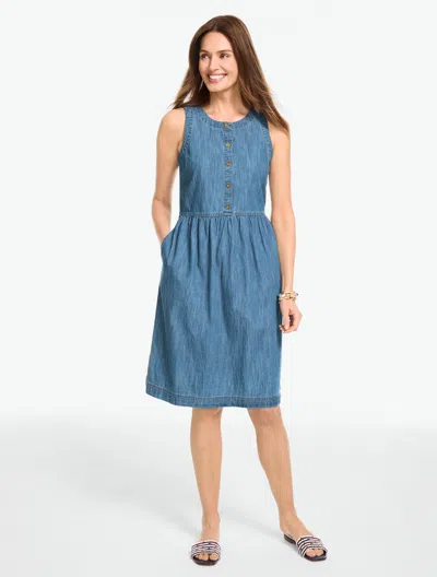 Talbots Petite - Sleeveless Denim Mini Dress - Palermo Wash - Xl