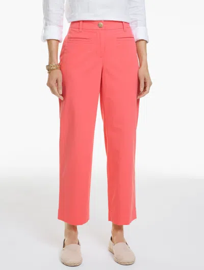 Talbots Petite - Straight Crop Ottoman Pants - Bright Coral - 14  In Orange