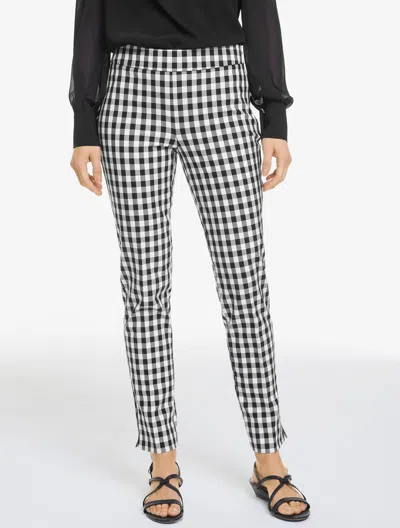 Talbots Petite -  Chatham Cotton Bi-stretch Slim Ankle Pants - Gingham - Black/white - 16 In Multi