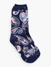 Talbots Piccadilly Paisley Trouser Socks - Ink - 001  In Multi