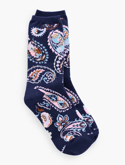 Talbots Piccadilly Paisley Trouser Socks - Ink - 001  In Multi