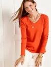 Talbots Pima V-neck T-shirt - Autumn Orange - 3x