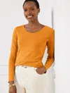 Talbots Pima V-neck T-shirt - Golden Maize - 1x