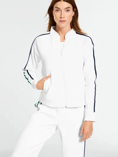 Talbots Piqué Full-zip Tennis Jacket - White - Medium