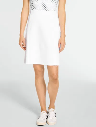 Talbots Piqué Seamed Skirt - White - Large