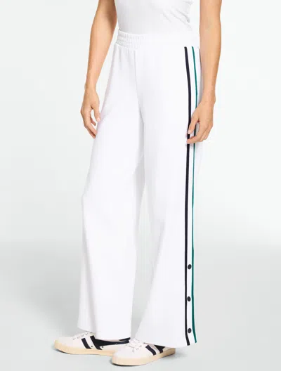 Talbots Piqué Wide Leg Tennis Pants - White - Xl
