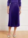 Talbots Pleated Satin Midi Skirt - Purple Majesty - 22  In Purple Majesty