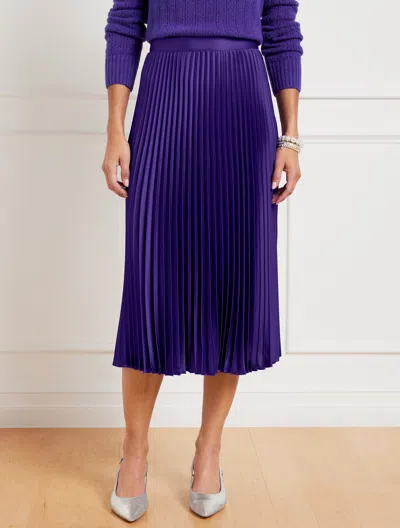 Talbots Pleated Satin Midi Skirt - Purple Majesty - 22
