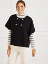 Talbots Plus Exclusive Amhearst Tweed Cape - Black - 1x - 100% Cotton  In Black