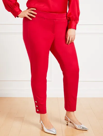 Talbots Plus Exclusive  Chatham Slim Ankle Pants - Jewel Button - Red - 22