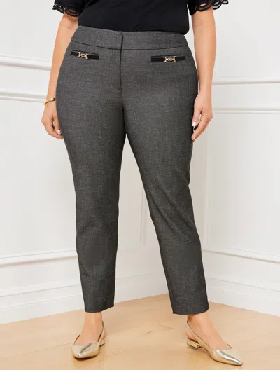 Talbots Plus Exclusive  Chatham Slim Leg Ankle Pants - Sharkskin - Black - 22