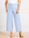 Talbots Plus Size - Plus Exclusive Wide Leg Crop Pants - Sunset Stripe - White/blue Iris - 14  In White,blue Iris