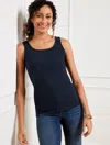Talbots Plus Petite - 180â° Two-way Tank Top - Blue - 3x