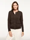 Talbots Plus Petite - Airknit Stretch Bomber Jacket - Dark Chocolate - 1x  In Brown
