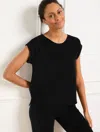 Talbots Plus Petite - Airknit Stretch Boxy High-low T-shirt - Black - 3x