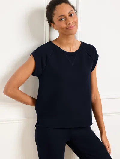 Talbots Plus Petite - Airknit Stretch Boxy High-low T-shirt - Indigo  In Purple