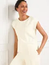 Talbots Plus Petite - Airknit Stretch Boxy High-low T-shirt - Ivory - 3x  In White