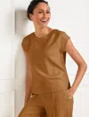 Talbots Plus Petite - Airknit Stretch Boxy High-low T-shirt - Toffee Brown