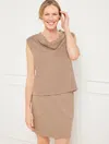 Talbots Plus Petite - Airknit Stretch Cowl-neck Tank Top - Dusty Mocha Heather - 2x