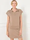 Talbots Plus Petite - Airknit Stretch Half-zip Pullover Sweater - Dusty Mocha Heather - 3x