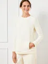 Talbots Plus Petite - Airknit Stretch Pleat Back Pullover Sweater - Ivory - 2x