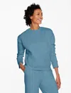 Talbots Plus Petite - Airknit Stretch Ribbed Crewneck Sweater Pullover - Manor Blue - 3x  In Blue