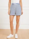 Talbots Plus Petite - Airknit Stretch Shorts - Ace Stripe - 5" - White/ink - 2x  In White,ink