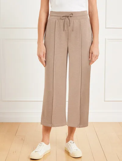 Talbots Plus Petite - Airknit Stretch Wide Crop Pants - Dusty Mocha Heather - 2x
