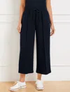 Talbots Plus Petite - Airknit Stretch Wide Crop Pintuck Pants - Blue - 1x  In Blue