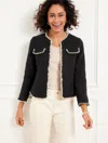 Talbots Plus Petite - Amherst Tweed Fringe Jacket - Black - 18  In Black