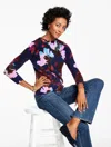 Talbots Plus Petite - Audrey Cashmere Sweater - Autumn Floral - Ink - 3x  In Black